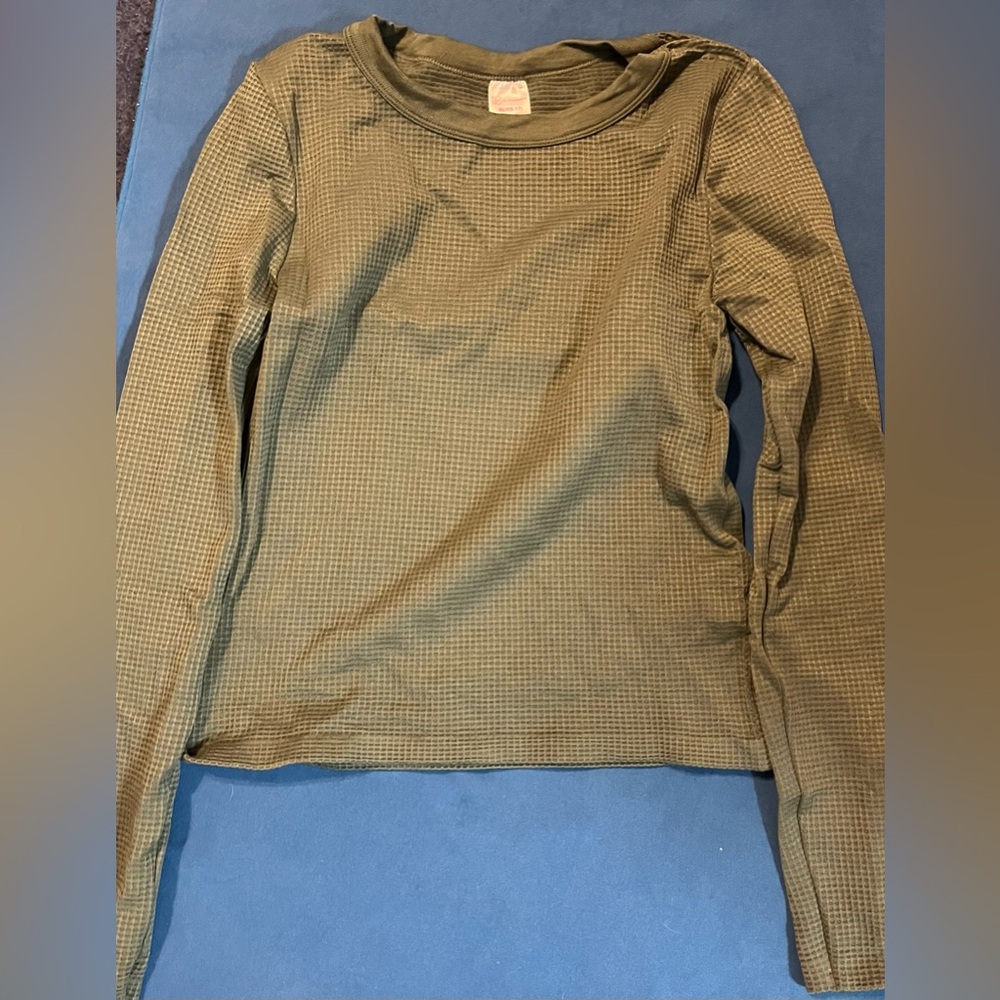 Women’s olive green waffle thermal by no boundaries size XL